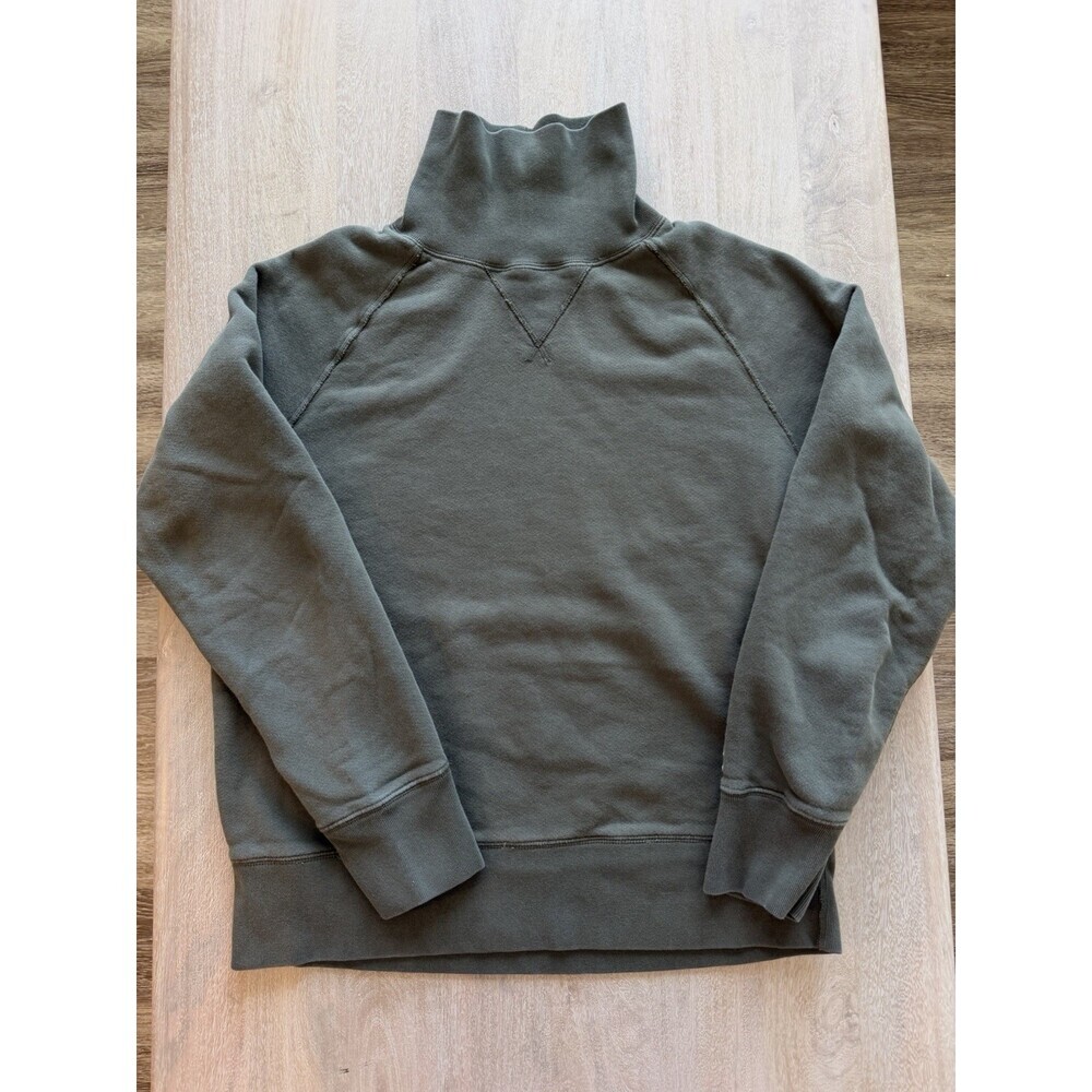 Todd Snyder Sun-Faded Midweight Turtleneck Sweatshirt in Green Medium Mockneck